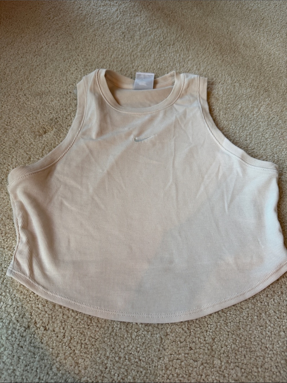 Nike Women's Light Cream Ribbed Crop Tank
